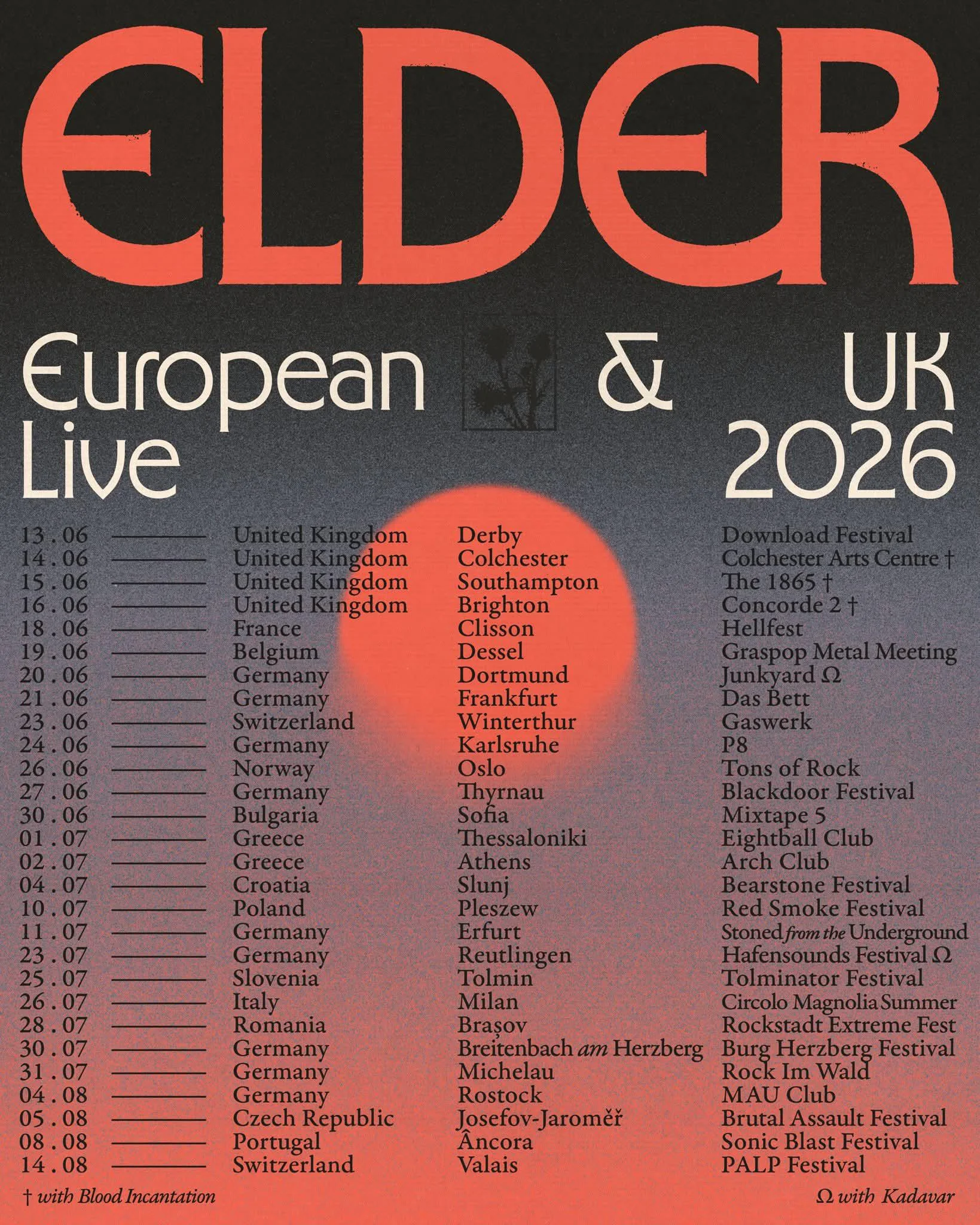Elder 2026 concert poster
